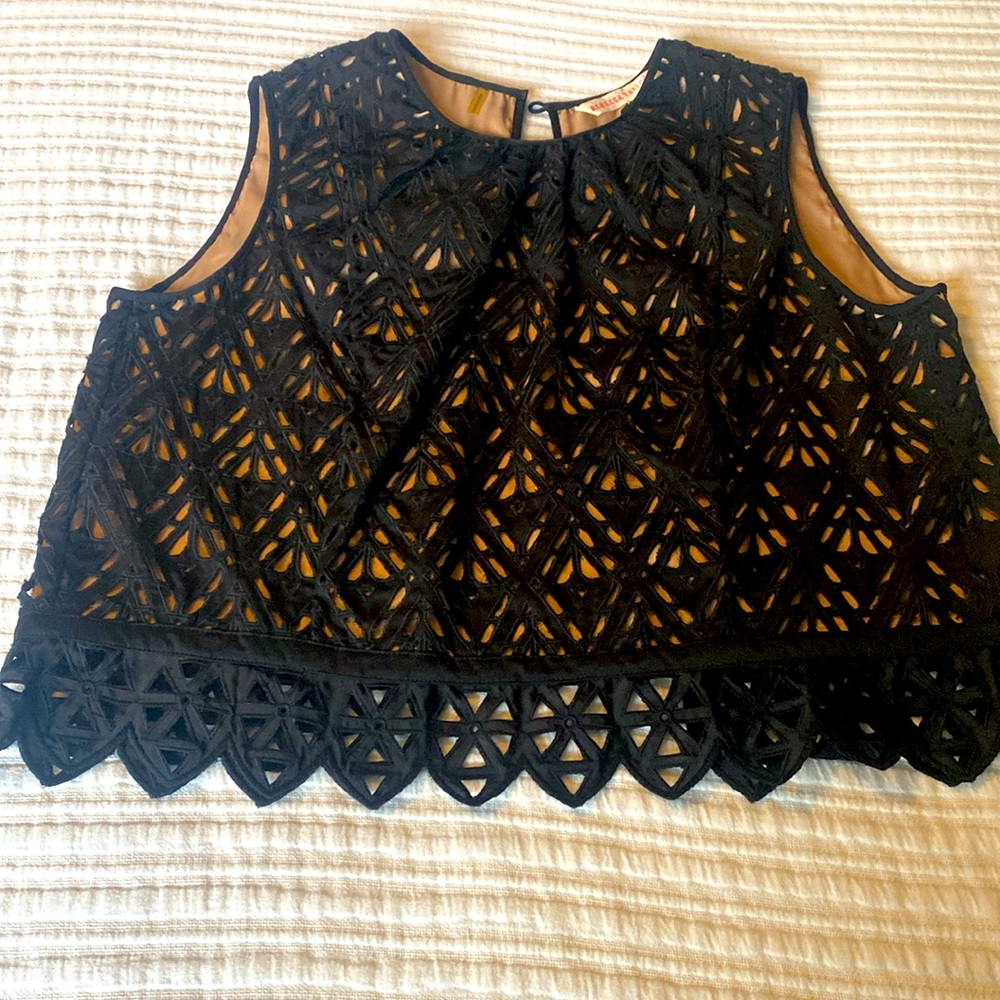 Rebecca Taylor, 8, short sleeveless top w covered buttons. Gorgeous!